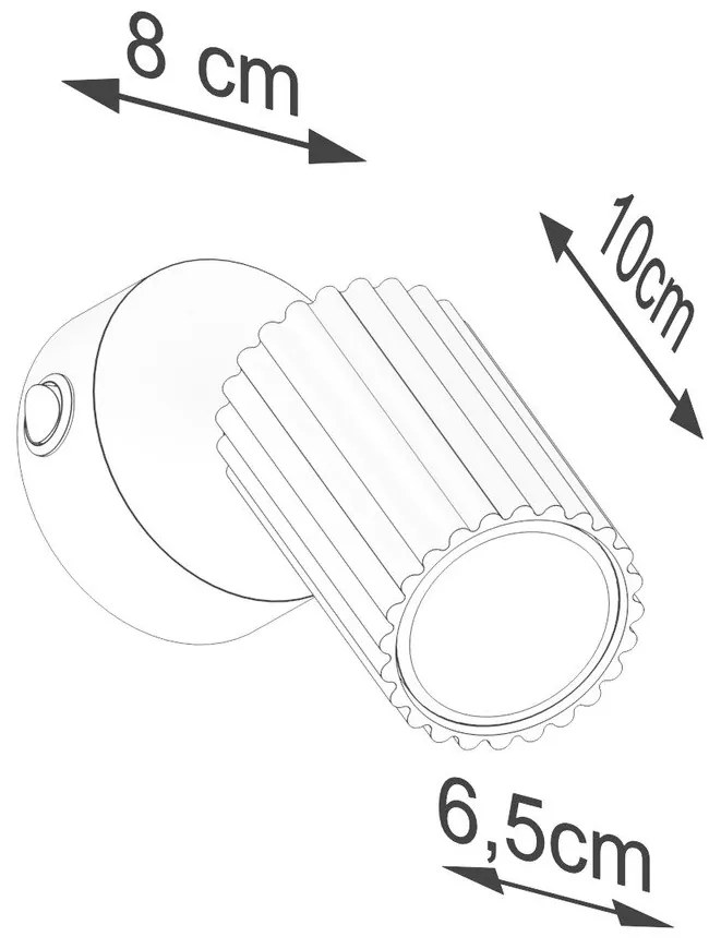 Faretto grigio tortora in metallo 8x16 cm Gleam – Sollux