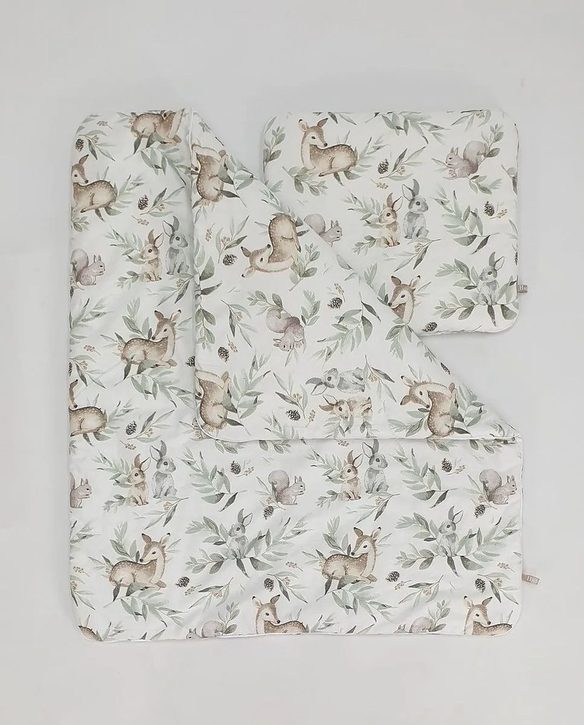 Culla in vimini con set per neonati - Animali del bosco