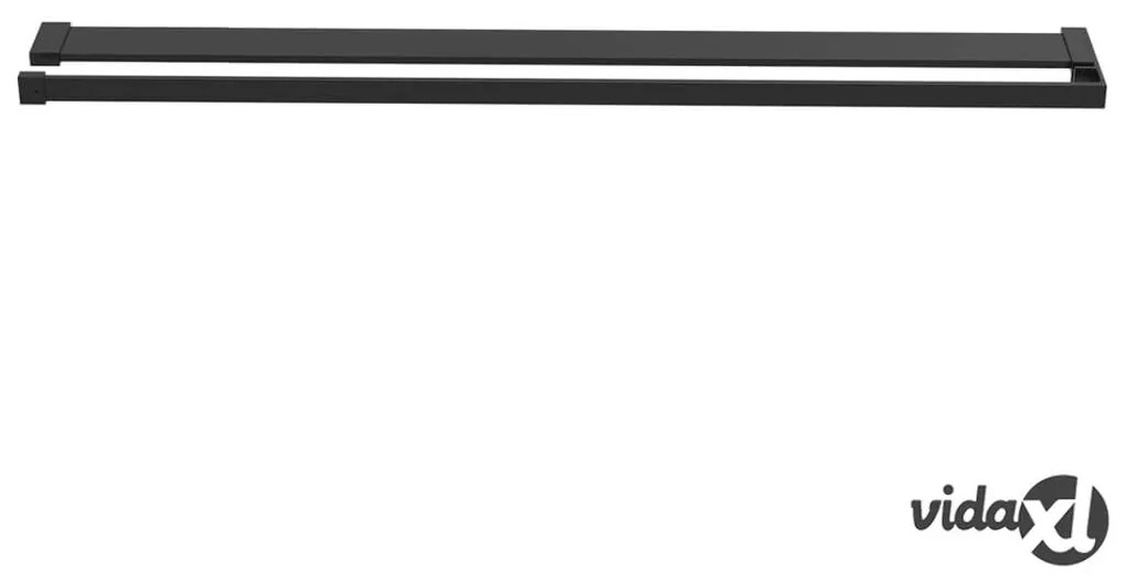 vidaXL Mensola Doccia a Parete per Doccia Walk-in Nera 115cm Alluminio