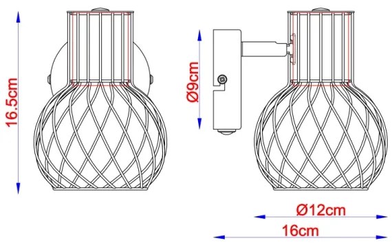 Globo 54013-1 - Luce Spot da parete ARGUSTO 1xE27/40W/230V