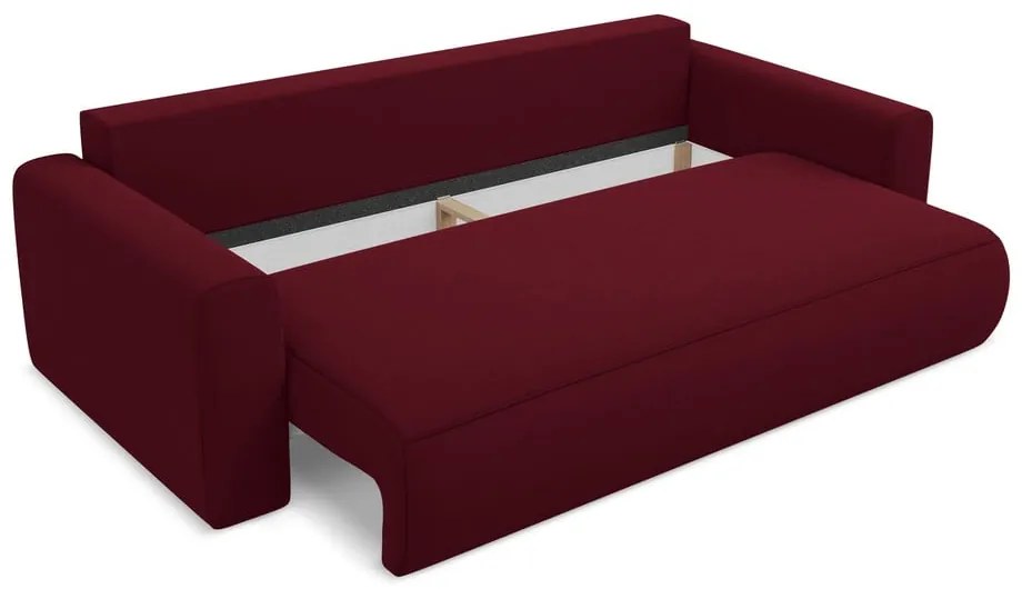 Divano burgundy allungabile/con contenitore con rivestimento in velluto 238 cm Kapua – Makamii