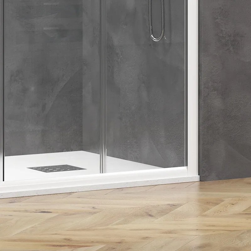 Kamalu - Box doccia 80x160 colore bianco opaco doppio scorrevole | KE-6000B