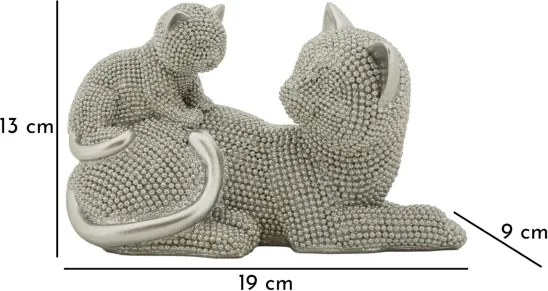 Gatto Sparky Con Cucciolo Cm 19X9X13