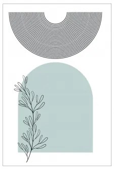 Set 3 Poster Decorativi (30x40 cm) Geos Verde Cenere & Sin marco - Sklum
