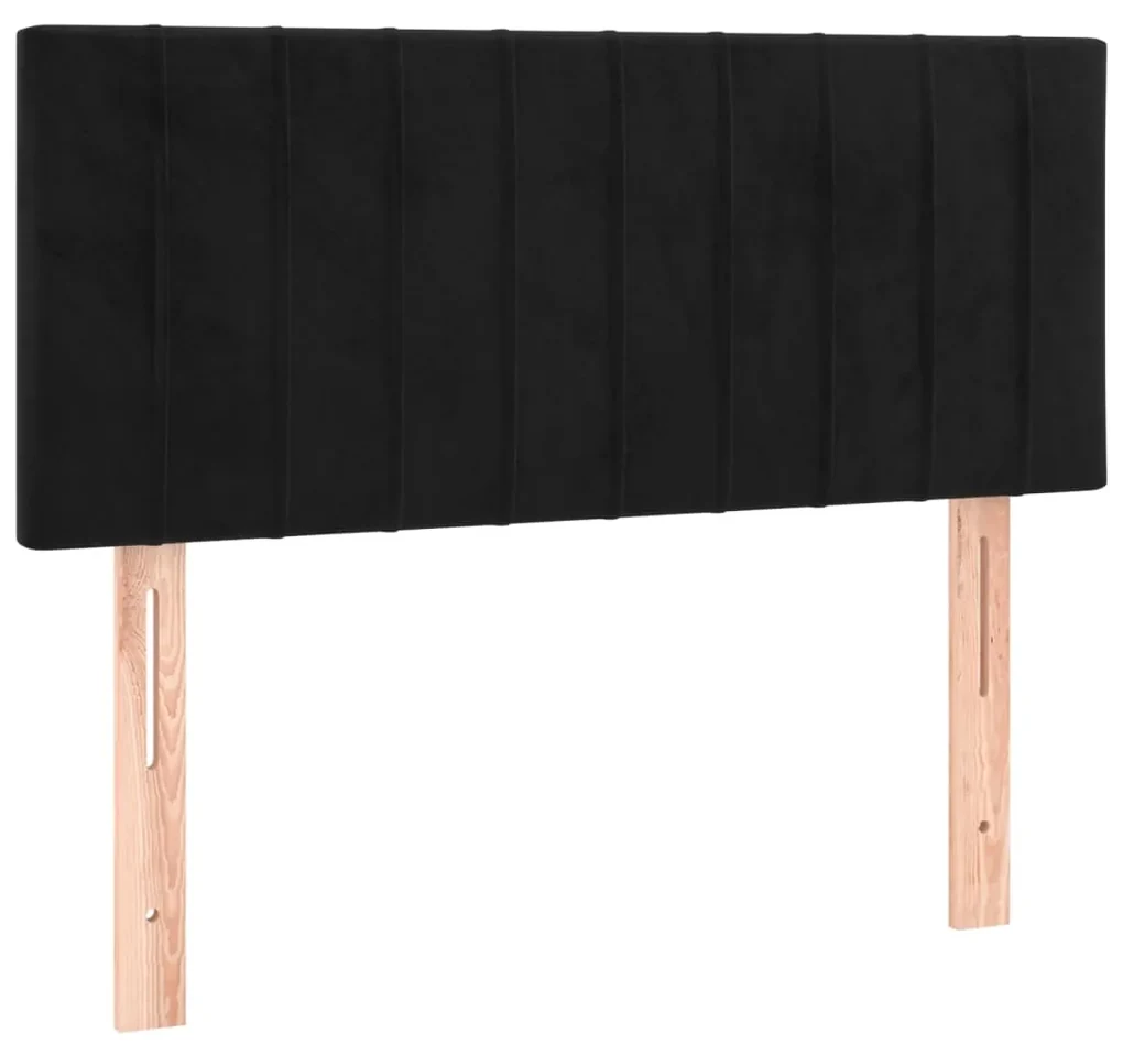 Testiera nera 80x5x78/88 cm in velluto