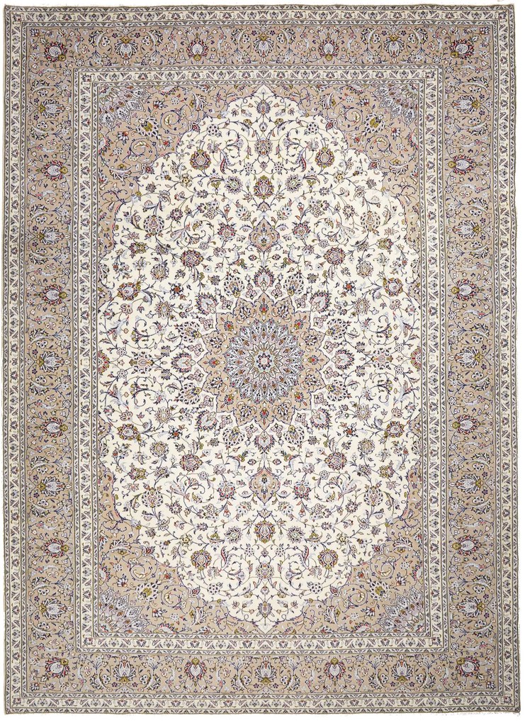 Kashan Tappeto persiano 290 x 400 Verde (Iran) Annodato A Mano