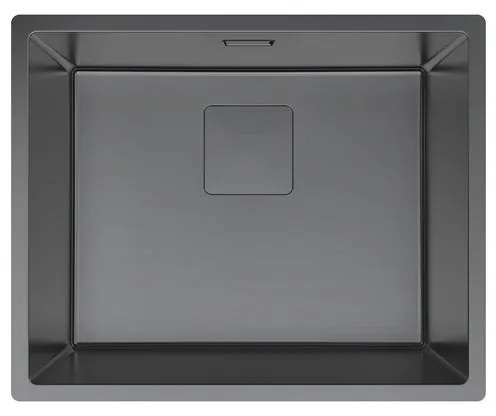 Lavello sopratop 1 vasca in inox antracite DELINIA Michigan Casual L 55 x L 45 cm