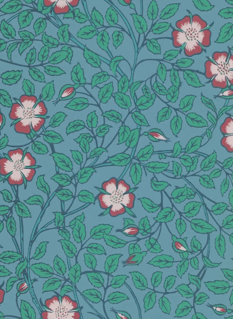 Little Greene Carta da parati Briar Rose - Marine/ Blue