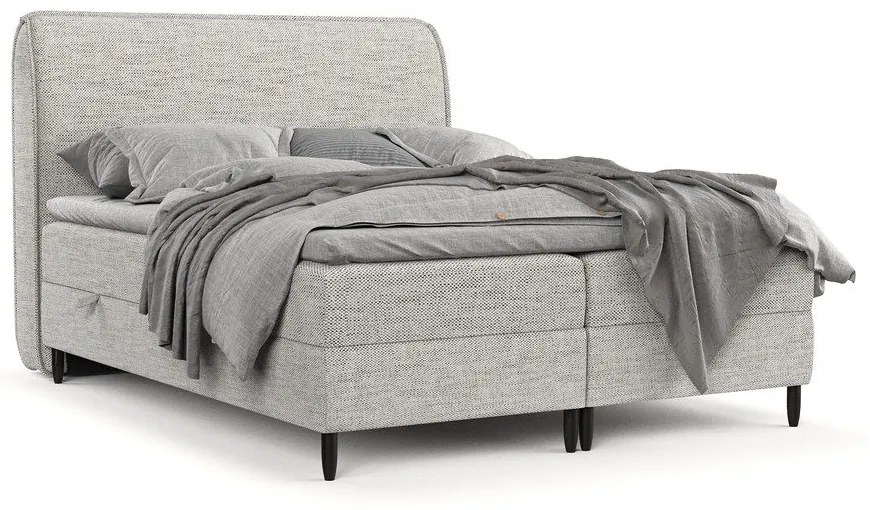 Letto boxspring grigio chiaro con contenitore 180x200 cm Melba - Maison de Rêve
