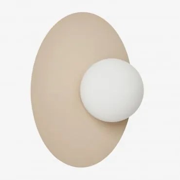 Applique Da Bagno In Ferro E Vetro Anine Tapioca Beige & Ø30 Cm - Sklum