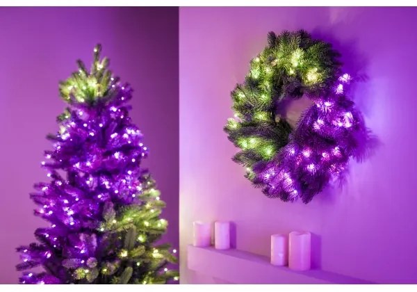 Twinkly GD20P4425P00 - LED RGB Dimmerabile Ghirlanda di Natale 50xLED diametro 60 cm Wi-Fi