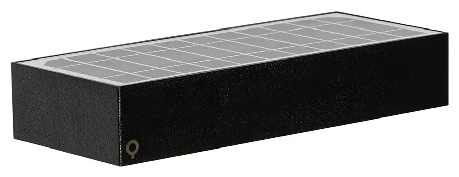 Lampada da parete per esterni nera con luce dimmerabile e sensore solare - Kayo