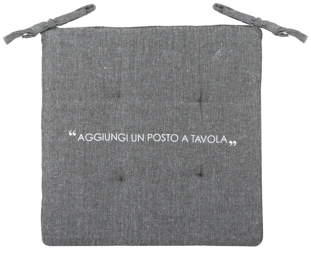 Cuscino sedia 40x40 cm antracite con scritta