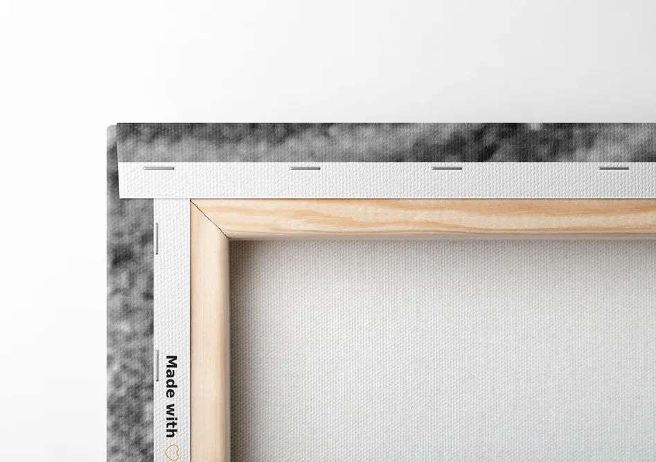 Stampa su tela – Pietra Zen a forma di cuore in bianco e nero