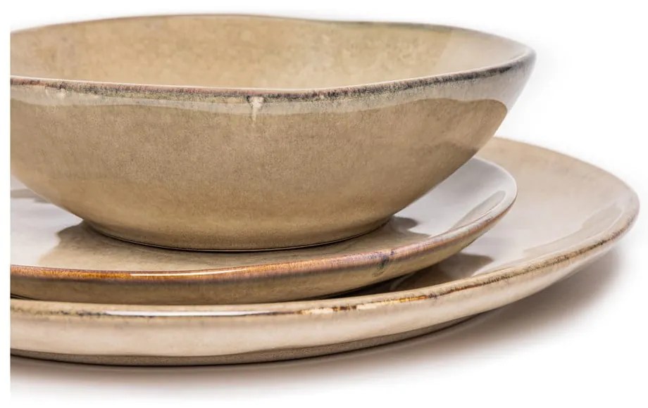 Set da pranzo in gres beige 16 pezzi Glosia - Bonami Selection