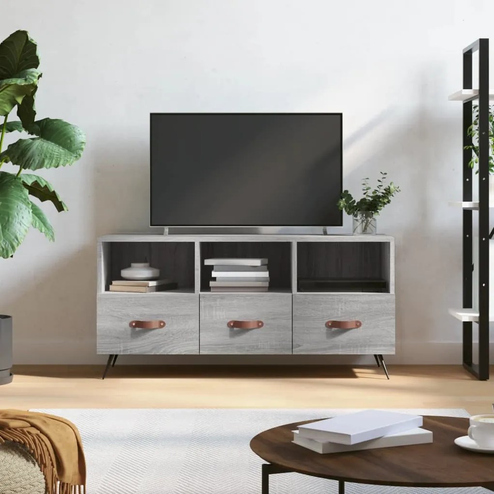 Mobile tv grigio sonoma 102x36x50 cm in legno multistrato