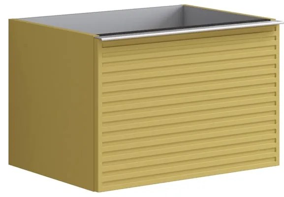Mobile da bagno sotto lavabo Pixel stripes giallo laccato L 60 x H 40 x P 45.5 cm 2 cassetti, lavabo non incluso