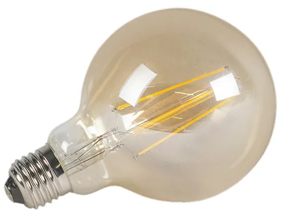 Set di 3 lampadine LED dimmerabili E27 G95 oro 5W 450lm 2200K