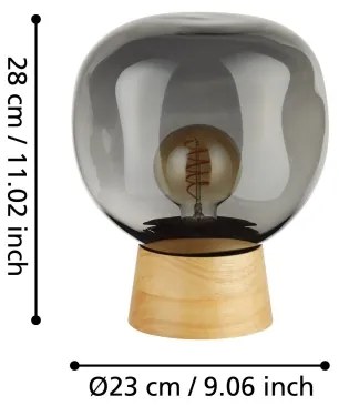Eglo 390321 - Lampada da tavolo MAGACELA 1xE27/40W/230V fumé