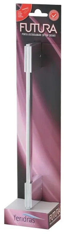 Porta asciugamani da parete 30 cm in acciaio cromato Futura