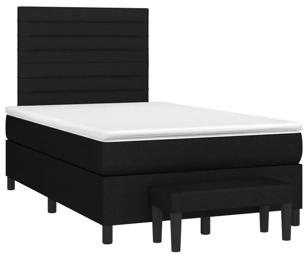 Giroletto a molle con materasso nero 120x190 cm in tessuto