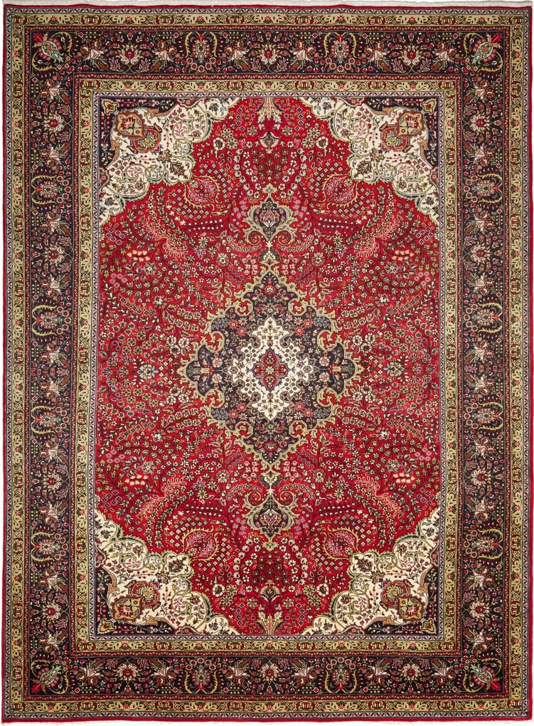 Tabriz Tappeto persiano 340x250 Rosso (Iran) Annodato A Mano