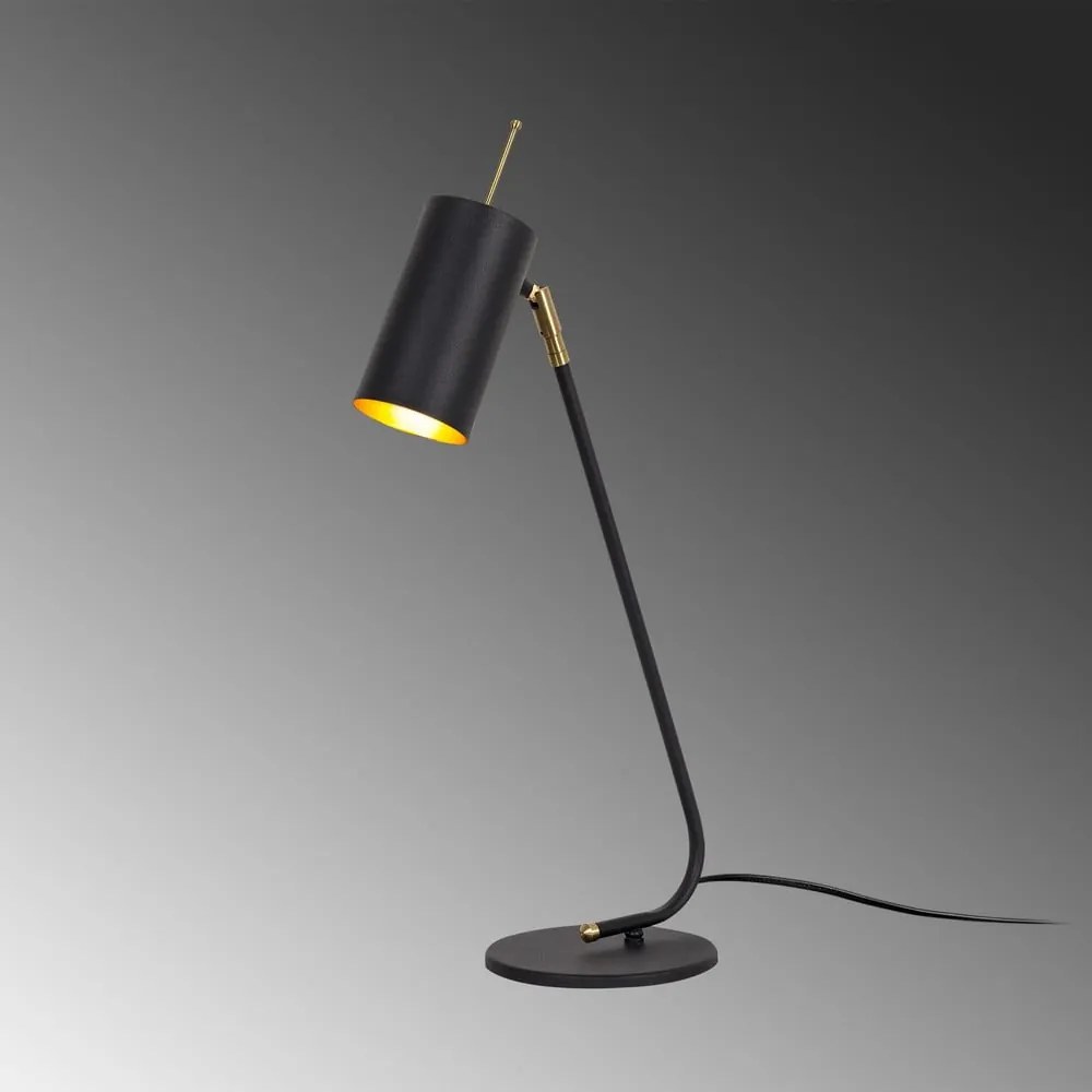 Lampada da tavolo in nero e oro con paralume in metallo (altezza 55 cm) Sivani - Opviq lights