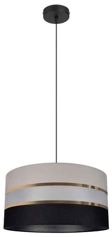 Lampadario a sospensione con filo CORAL 1xE27/60W/230V nero-grigio