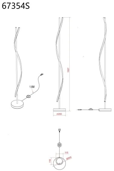 Globo 67354S - LED Lampada da terra WATKINS LED/30W/230V 3000K