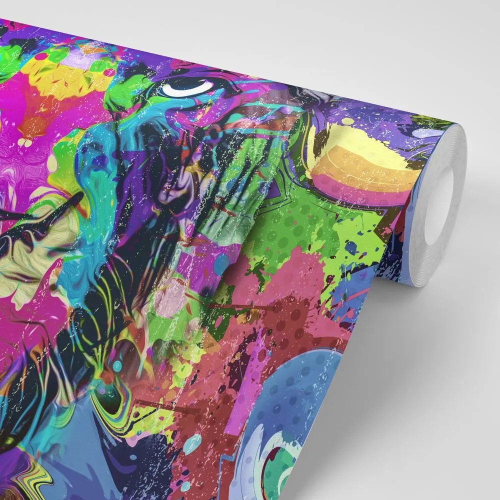Carta da parati – Felino multicolore