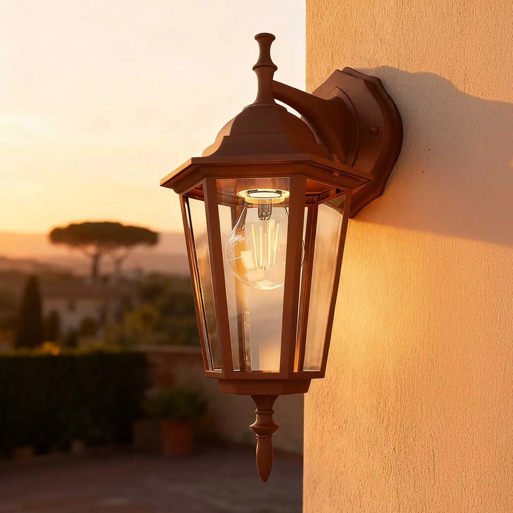 Applique Lanterna da Esterno IP54 E27 Corten - Serie TOSCA 1B