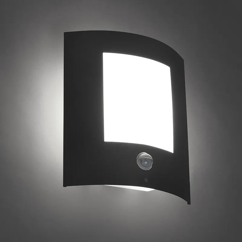Lampada da parete per esterni antracite con sensore di movimento IP44 - Emmerald 1