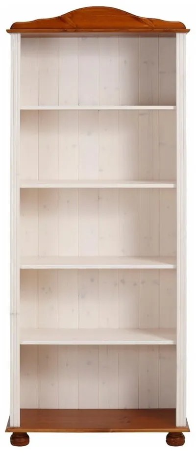 Libreria in legno di pino in colore bianco e naturale 70x181 cm Ella - Støraa