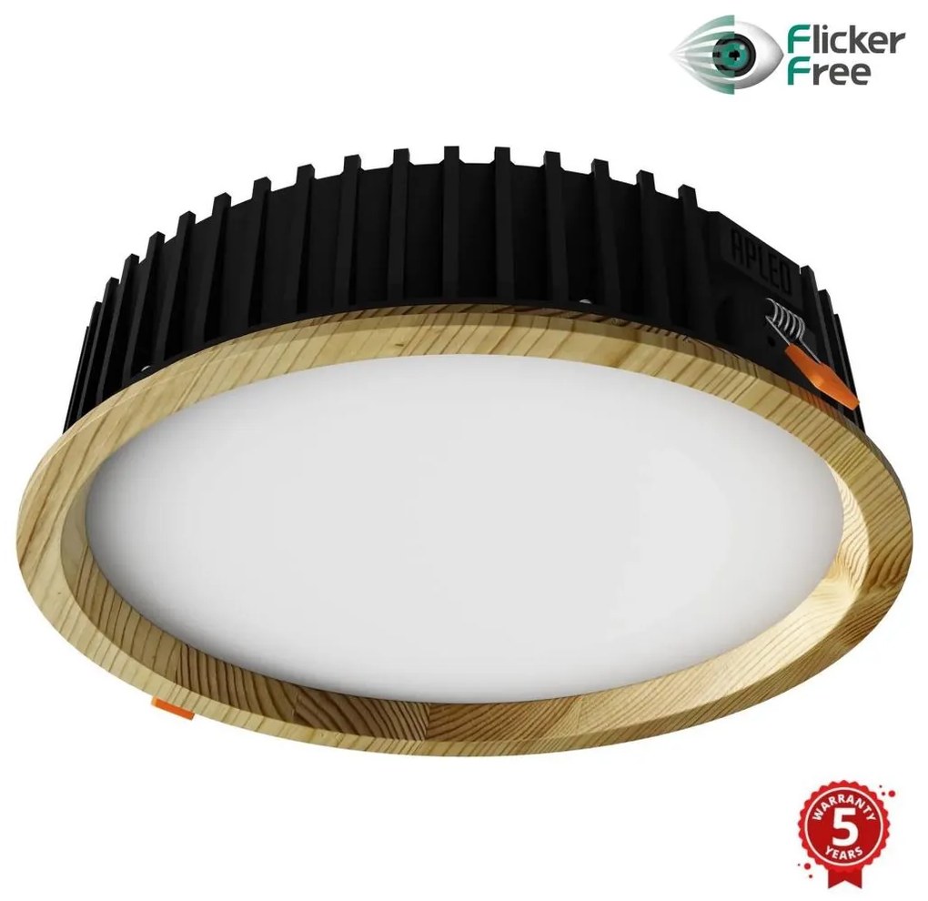 APLED-Lampada LED RONDO WOODLINE LED/18W/230V 4000K diametro 26 cm pino legno solido