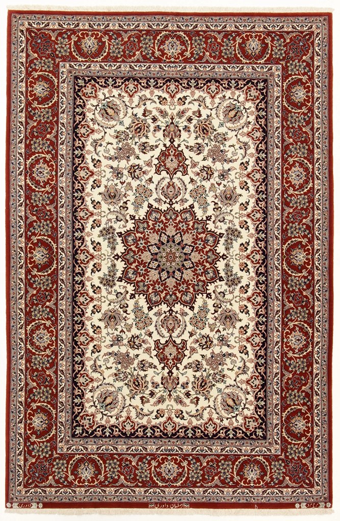 Isfahan Tappeto 200x130 (Iran) Annodato A Mano