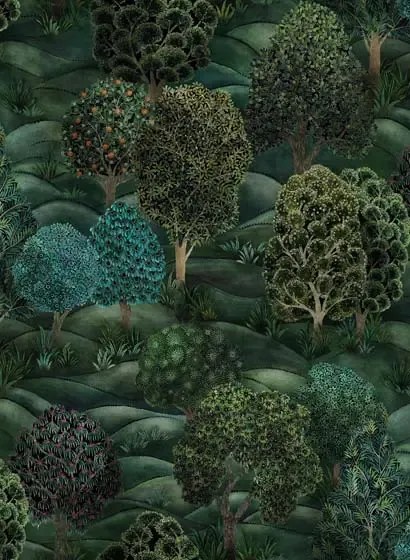 Cole & Son Carta da parati Forest - Forest Greens