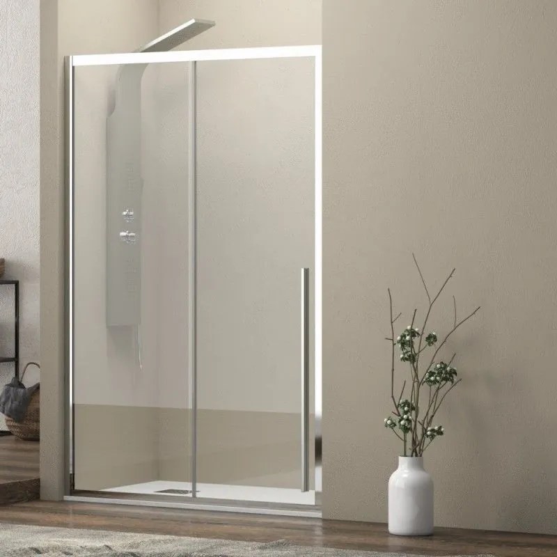 Kamalu - Porta doccia nicchia 130cm scorrevole vetro 8mm altezza 200h | KEL4000