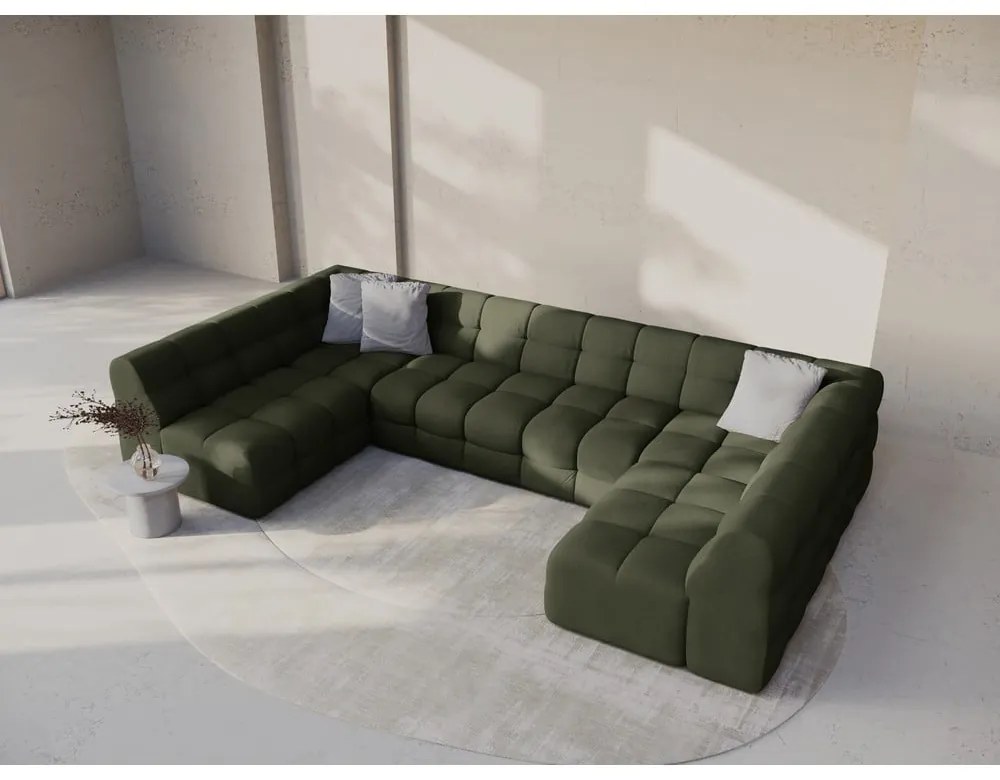 Divano angolare verde (a U) Kendal – Micadoni