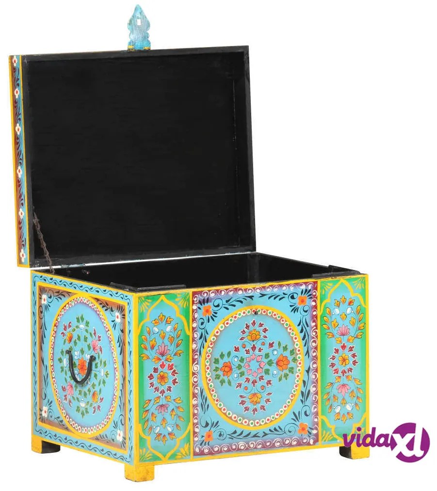 vidaXL Baule Dipinto a Mano 50x40x40 cm in Legno Massello di Mango
