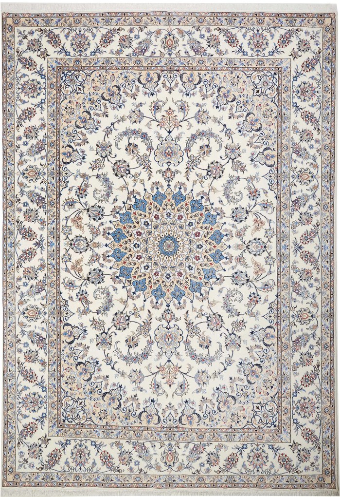 Nain Tappeto 360 x 260 Beige (Iran) Annodato A Mano