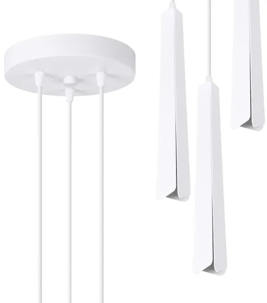 Sollux SL.1398 - Lampadario a sospensione con filo PRYSM 3xG9/8W/230V bianco