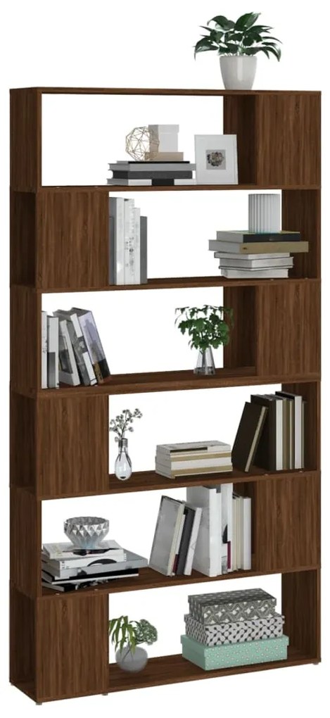 Libreria/divisorio rovere marrone 100x24x188 cm