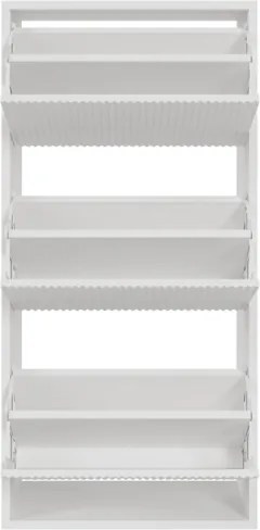 Scarpiera Sospesa Cannettata 3 Ante 50x30x103 Bianco Bali