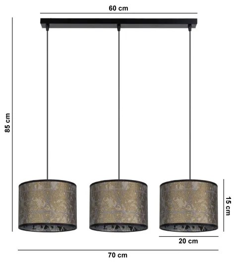 Lampadario su filo REZO 3xE27/60W/230V oro