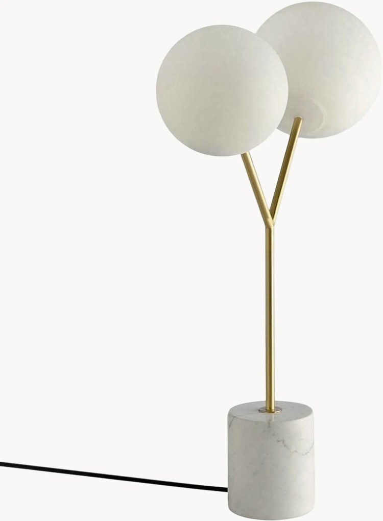 Lampada da terra con base effetto marmo Yvette