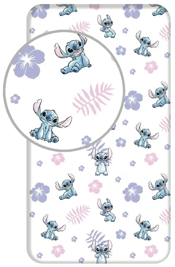 Lenzuolo con angoli per bambini in cotone per letto singolo 90x200 cm Lilo and Stitch – Jerry Fabrics