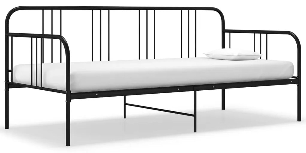 Divano letto telaio nero in metallo 90x200 cm