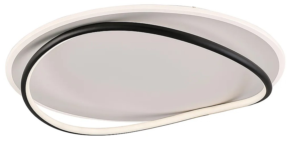 Plafoniera Moderna Cairns Plastica Nero Bianco Led 30W Dimmerabile
