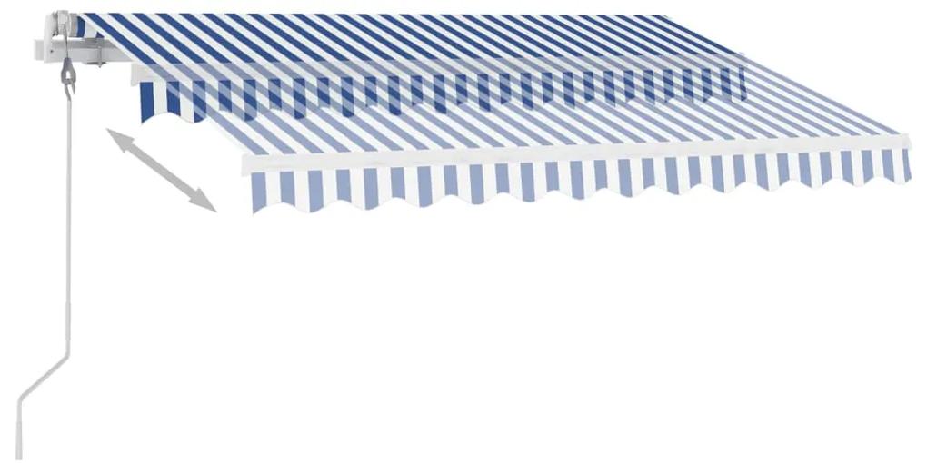 Tenda da Sole Automatica Autoportante 300x250 cm Blu e Bianca