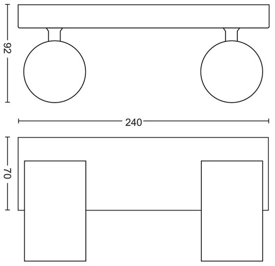 Philips 50592/30/PN - Faretto MYLIVING KOSIPO 2xGU10/5,5W/230V